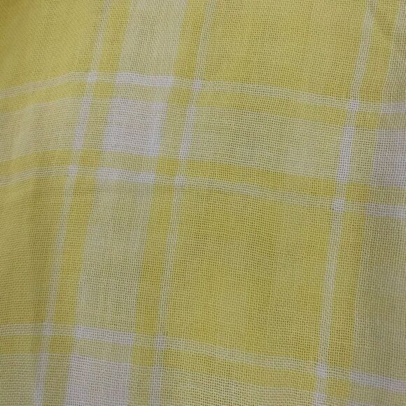 Lands' End Womens Plaid Checked Cotton Long Sleeve Button Up Shirt Yellow Size 2 - Picture 7 of 12
